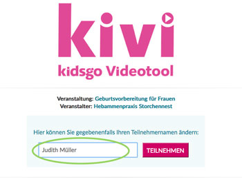 kivi Teilnehmernamen ändern kivi Teilnehmernamen ändern