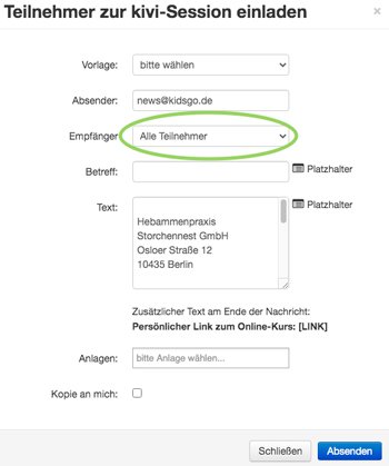 Teilnehmer zur Sitzung einladen Teilnehmer zur Sitzung einladen